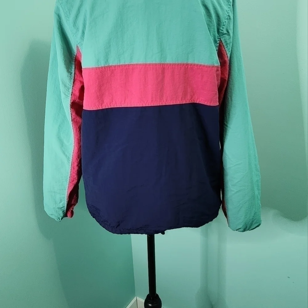 ASHLEY Half Zipper Colorblock Windbreaker Size L Colorful 90's style Lot L